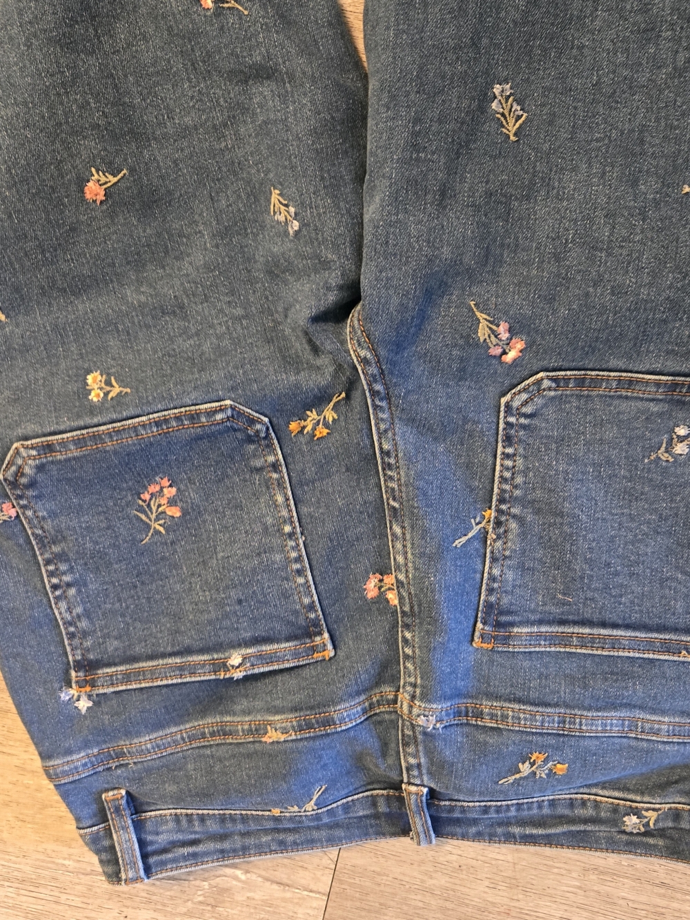 Driftwood Embroidered Dark Wash Women’s Jeans - Floral Detail - Picture 5 of 16